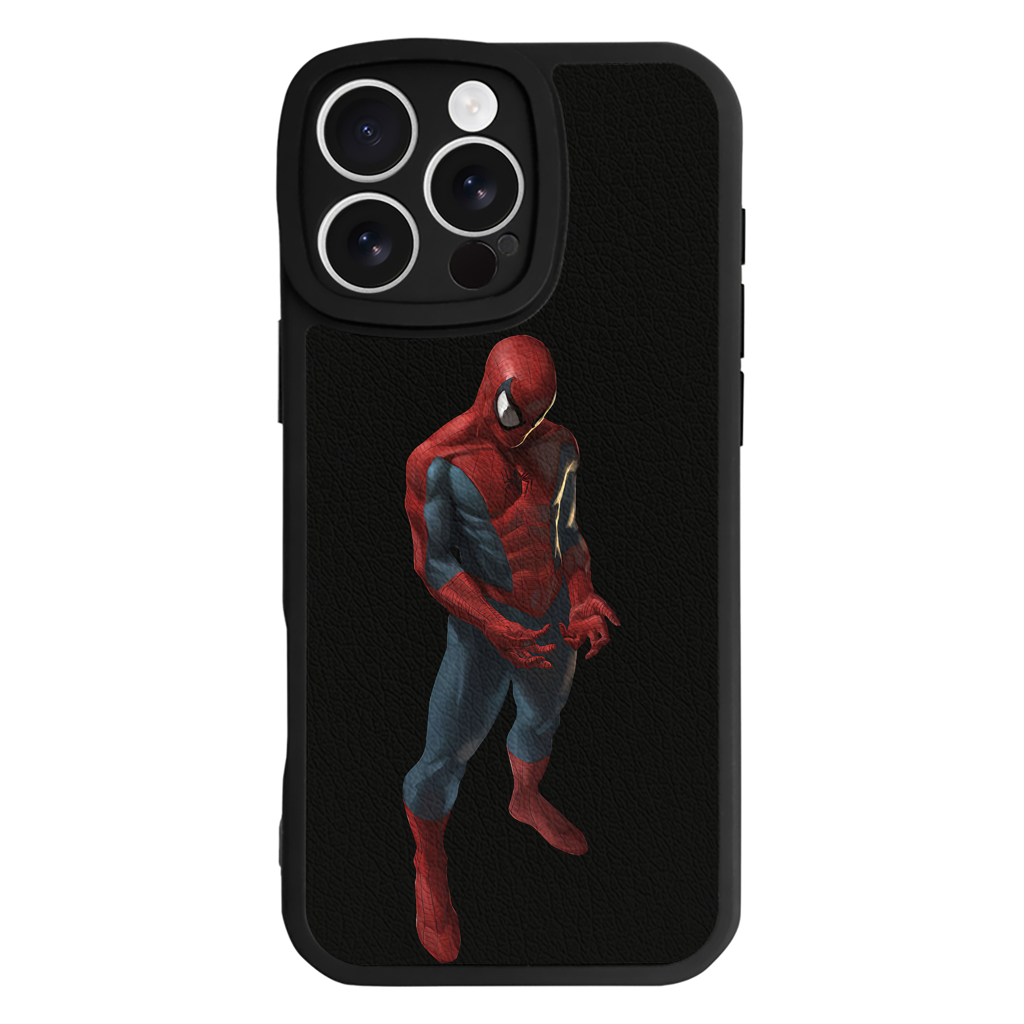 Spider Man スパイダーマン 【iPhone 16シリーズ対応】シリコンスマホケース（レザー調） 材質：シリコン